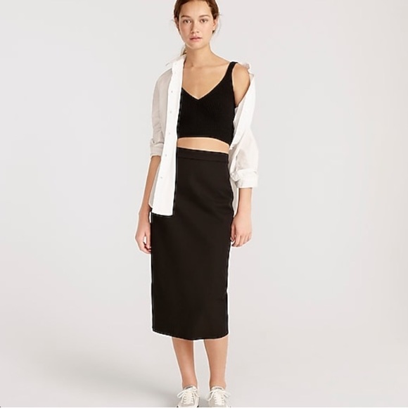 J. Crew Dresses & Skirts - J. Crew | black structured satin no. 3 pencil skirt (NWT) 6